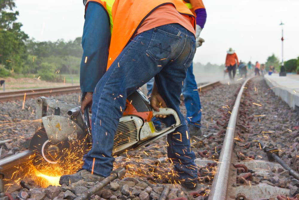 workers were cutting tracks for maintenance